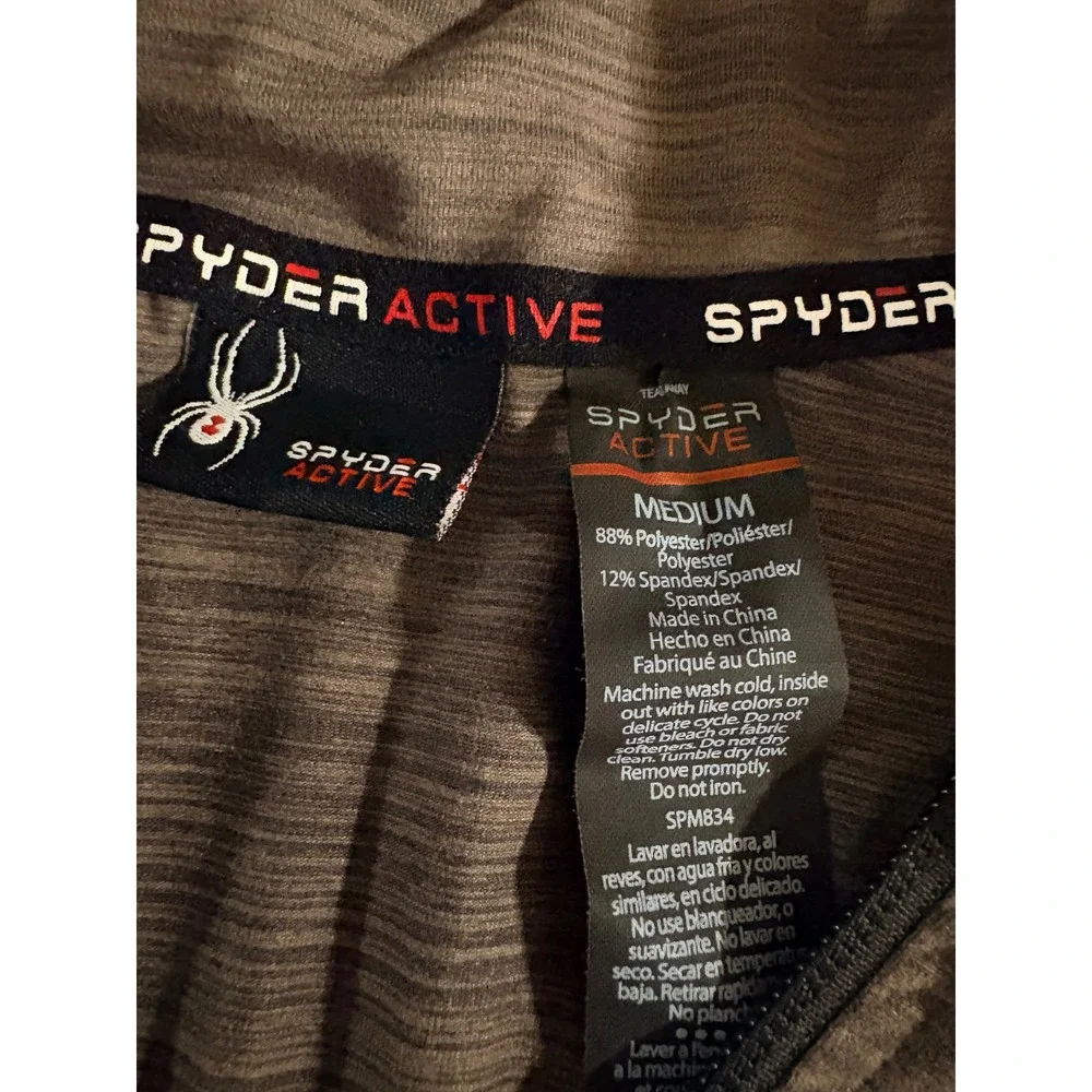 Spyder‎ Active Men's 1/4 Zip Long Sleeve Shirt Gray Medium SPM834